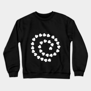 White Shamrock Spiral St Patricks Day Crewneck Sweatshirt